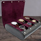 Watch Travel Case - for Men - for Women -Watch Roll Travel Case Organizer Display - Watch Case - 6 Slots Watch Box Organizer