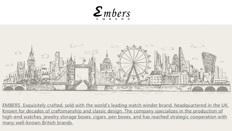 Embers Luxry Wooden Watch Box Single Winder with Glass Storage Automatic Watch Case Battery Powered Shaker Mabuchi Motor