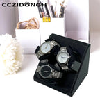 3+0 Watch Winder Leather Automatic Watch Box With Wanbao Quiet Motor Watch Cabinet Clock Storage Box