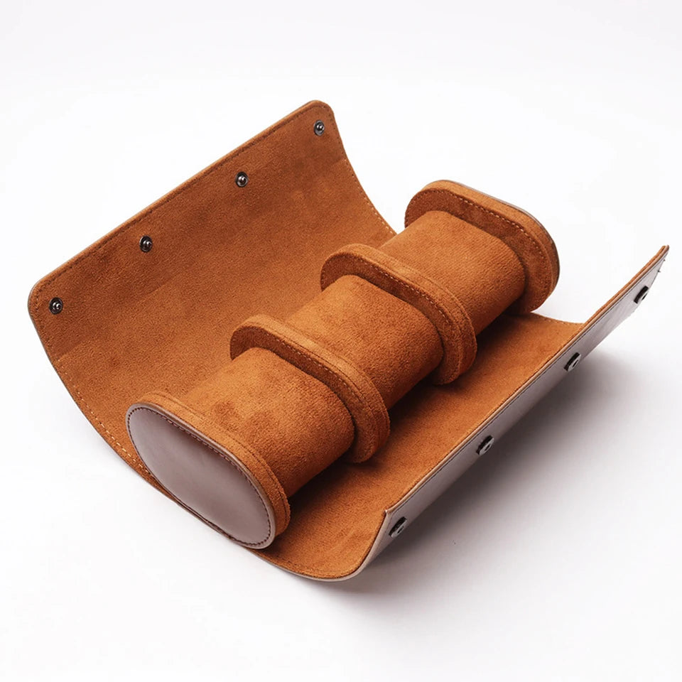Watch Roll Travel Case - 3 Watch Storage and Organizer-Secure Storage with Innovative Removable Pillows & Solid Watch Organizer