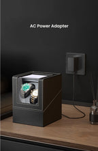 Double Watch Winder for Automatic Watches Automatic Watch Winder Leather Box 2 Slots Watch Winder for Men with Quiet Motor