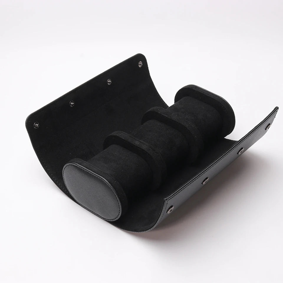 Watch Roll Travel Case - 3 Watch Storage and Organizer-Secure Storage with Innovative Removable Pillows & Solid Watch Organizer