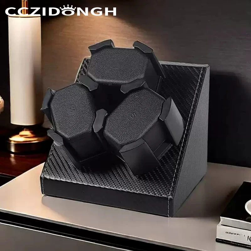 3+0 Watch Winder Leather Automatic Watch Box With Wanbao Quiet Motor Watch Cabinet Clock Storage Box