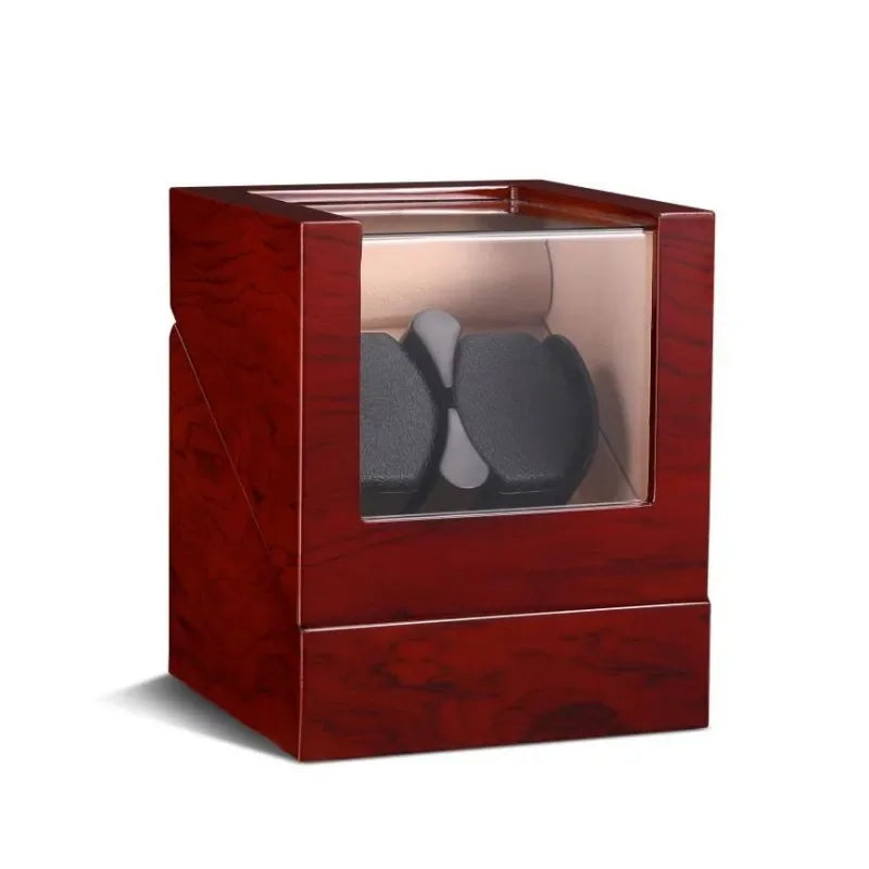 Embers Luxry Wooden Watch Box Single Winder with Glass Storage Automatic Watch Case Battery Powered Shaker Mabuchi Motor