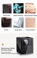 Embers Luxry Wooden Watch Box Single Winder with Glass Storage Automatic Watch Case Battery Powered Shaker Mabuchi Motor