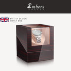 Embers Luxry Wooden Watch Box Single Winder with Glass Storage Automatic Watch Case Battery Powered Shaker Mabuchi Motor