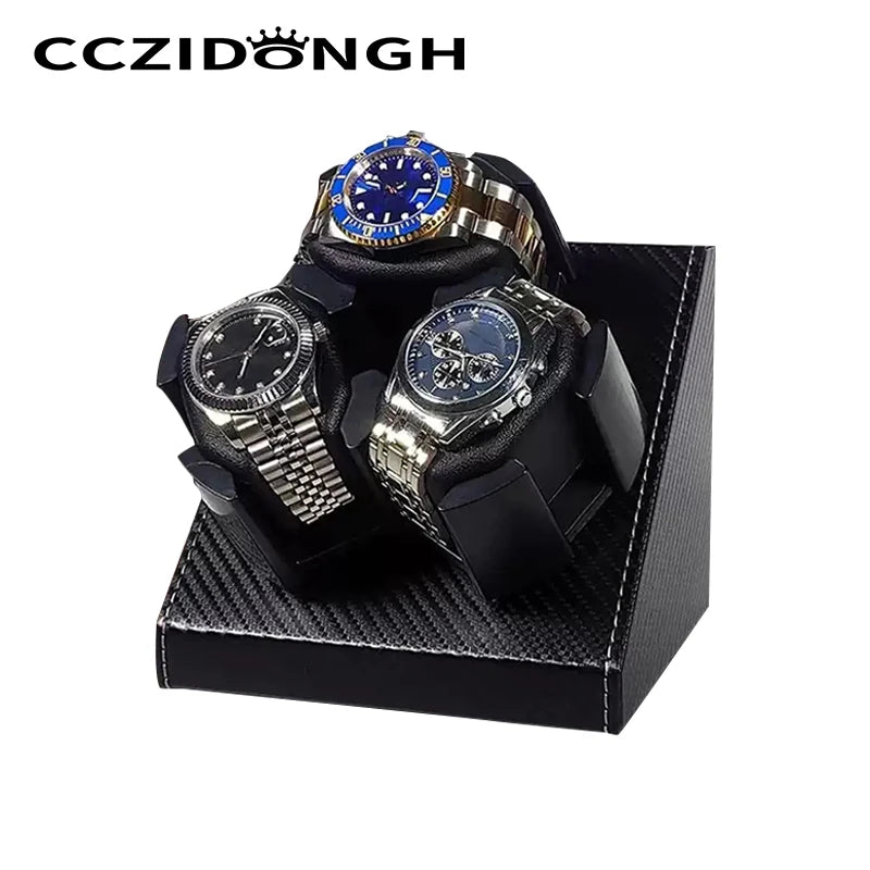 3+0 Watch Winder Leather Automatic Watch Box With Wanbao Quiet Motor Watch Cabinet Clock Storage Box