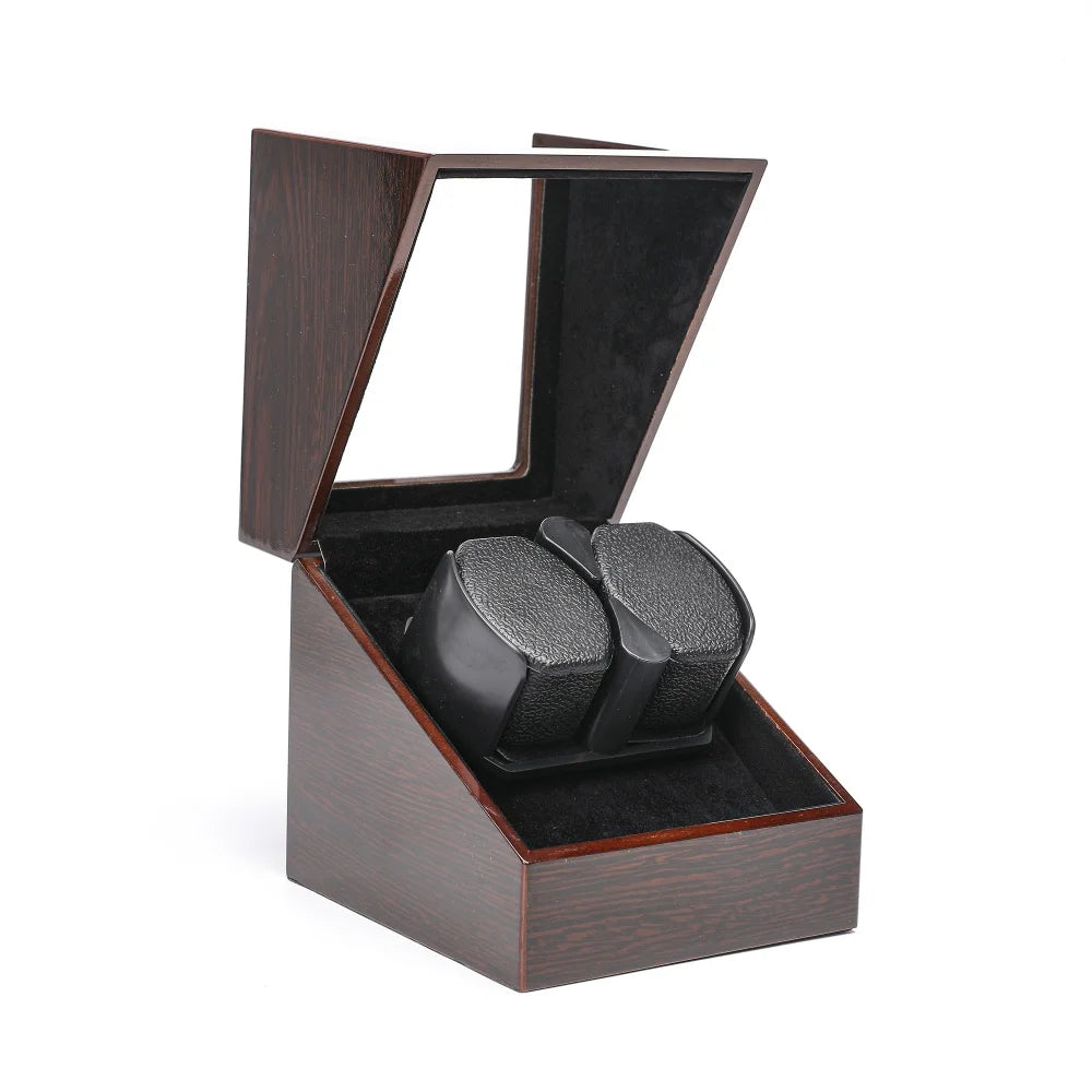 Embers Luxry Wooden Watch Box Single Winder with Glass Storage Automatic Watch Case Battery Powered Shaker Mabuchi Motor