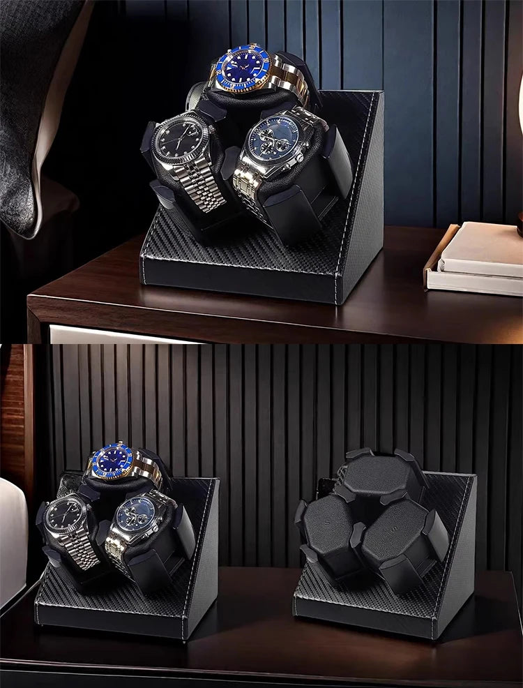 3+0 Watch Winder Leather Automatic Watch Box With Wanbao Quiet Motor Watch Cabinet Clock Storage Box