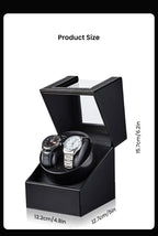 Double Watch Winder for Automatic Watches Automatic Watch Winder Leather Box 2 Slots Watch Winder for Men with Quiet Motor