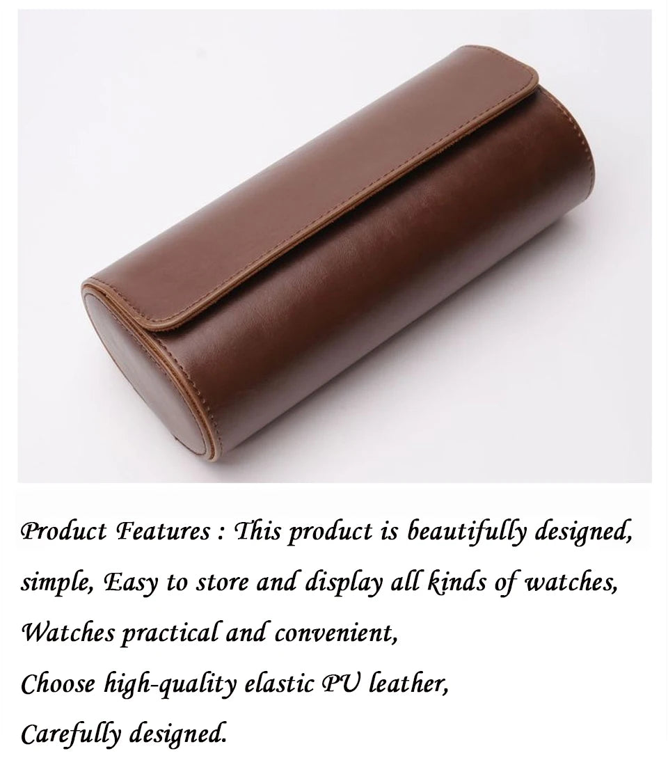 Watch Roll Travel Case - 3 Watch Storage and Organizer-Secure Storage with Innovative Removable Pillows & Solid Watch Organizer