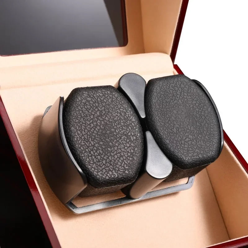 Embers Luxry Wooden Watch Box Single Winder with Glass Storage Automatic Watch Case Battery Powered Shaker Mabuchi Motor