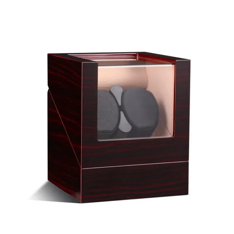 Embers Luxry Wooden Watch Box Single Winder with Glass Storage Automatic Watch Case Battery Powered Shaker Mabuchi Motor