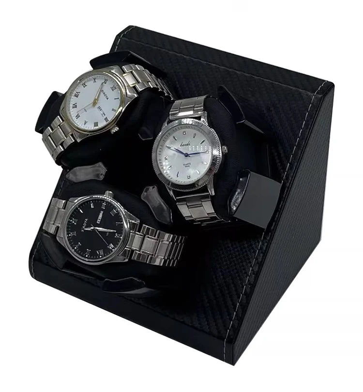 3+0 Watch Winder Leather Automatic Watch Box With Wanbao Quiet Motor Watch Cabinet Clock Storage Box